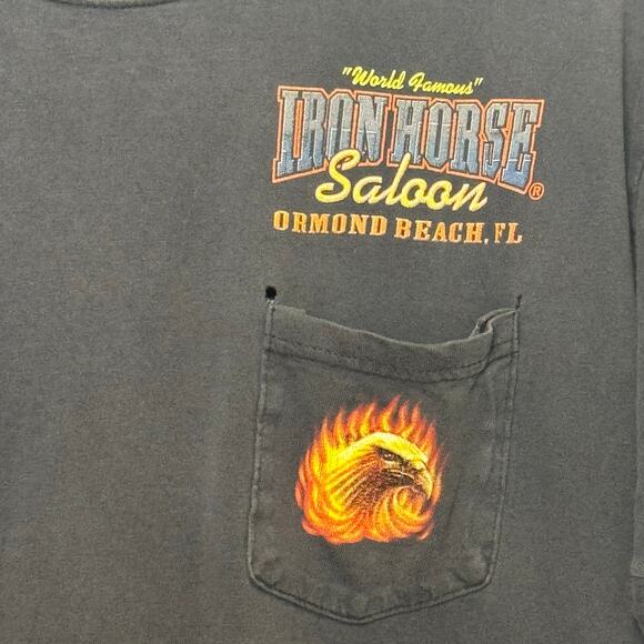 Vintage 2004 Iron Horse Saloon Size Large Pocket T-Shirt Daytona Bike Week - Picture 3 of 8